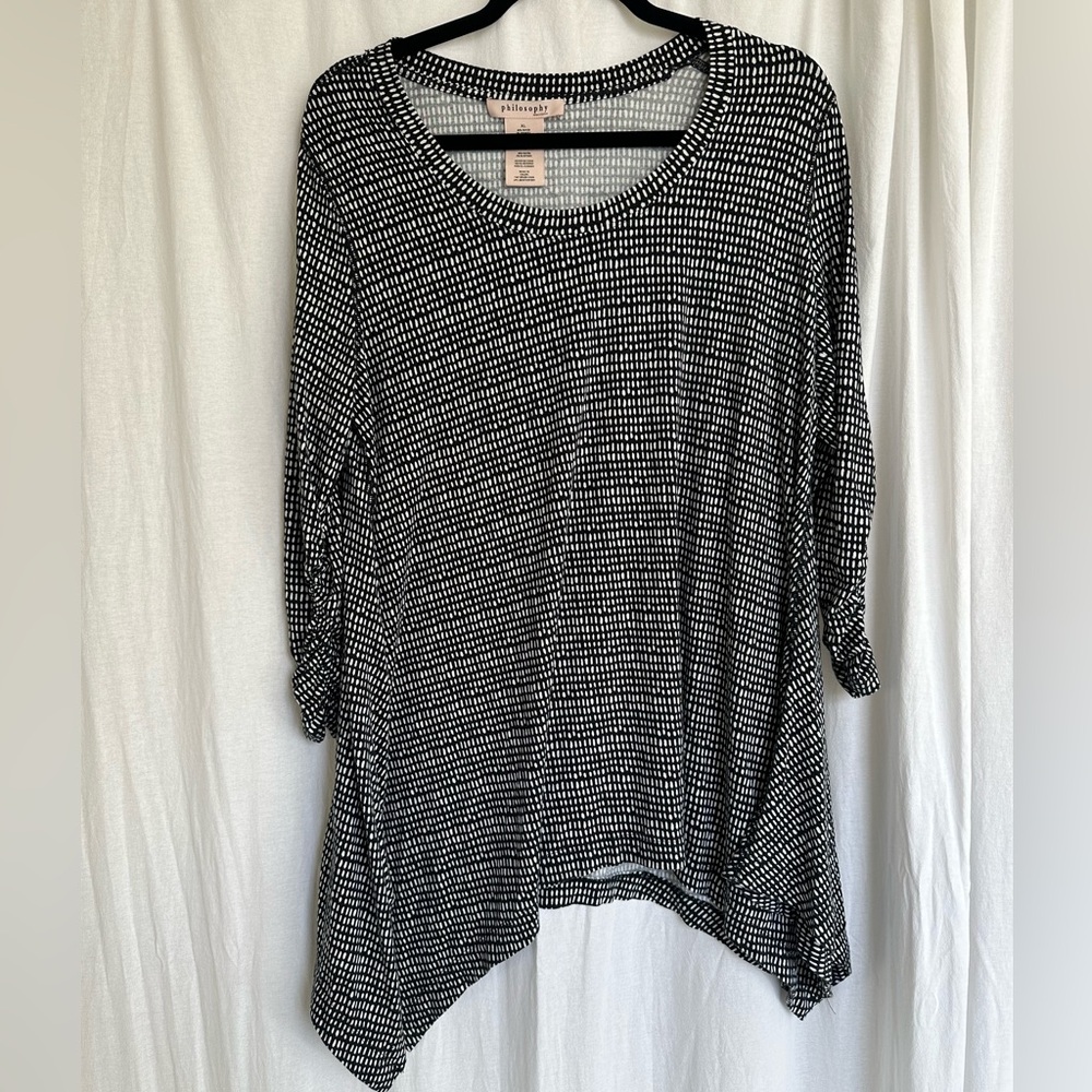 Philosophy Black and White Checkered Tunic
